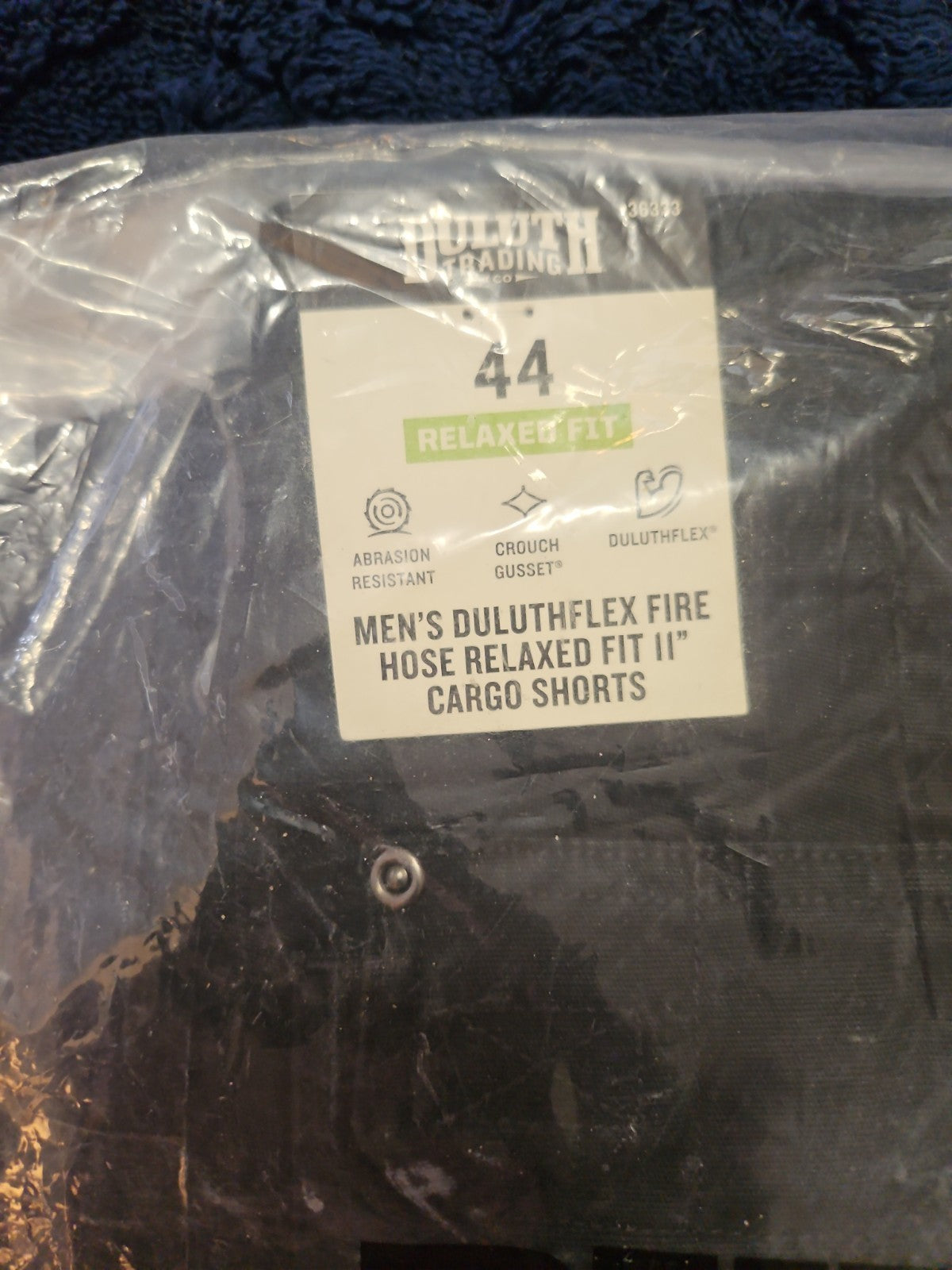 Duluth Men's Duluthflex Flex Fire Hose Relaxed Fit 11" Cargo Shorts Black Sz 44