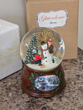 Musical Roman Snow Globe Snowman Scene  Plays We Wish You a Merry Christmas