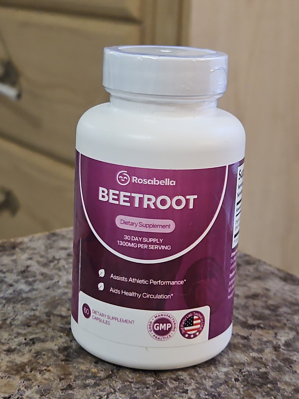 New Sealed Rosabella Beet Root Natural Energy Boost Blood Pressure 60 Capsules