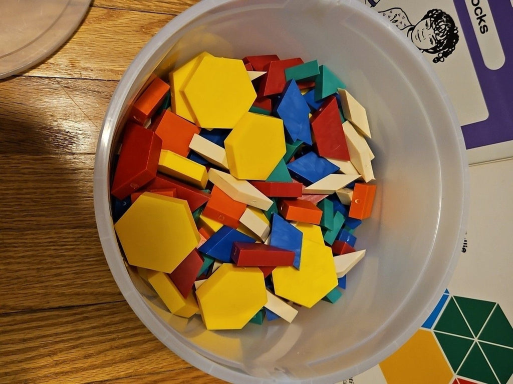 Creative Publications 250 Pcs Plastic Pattern Blocks & 2 Books Learning Set
