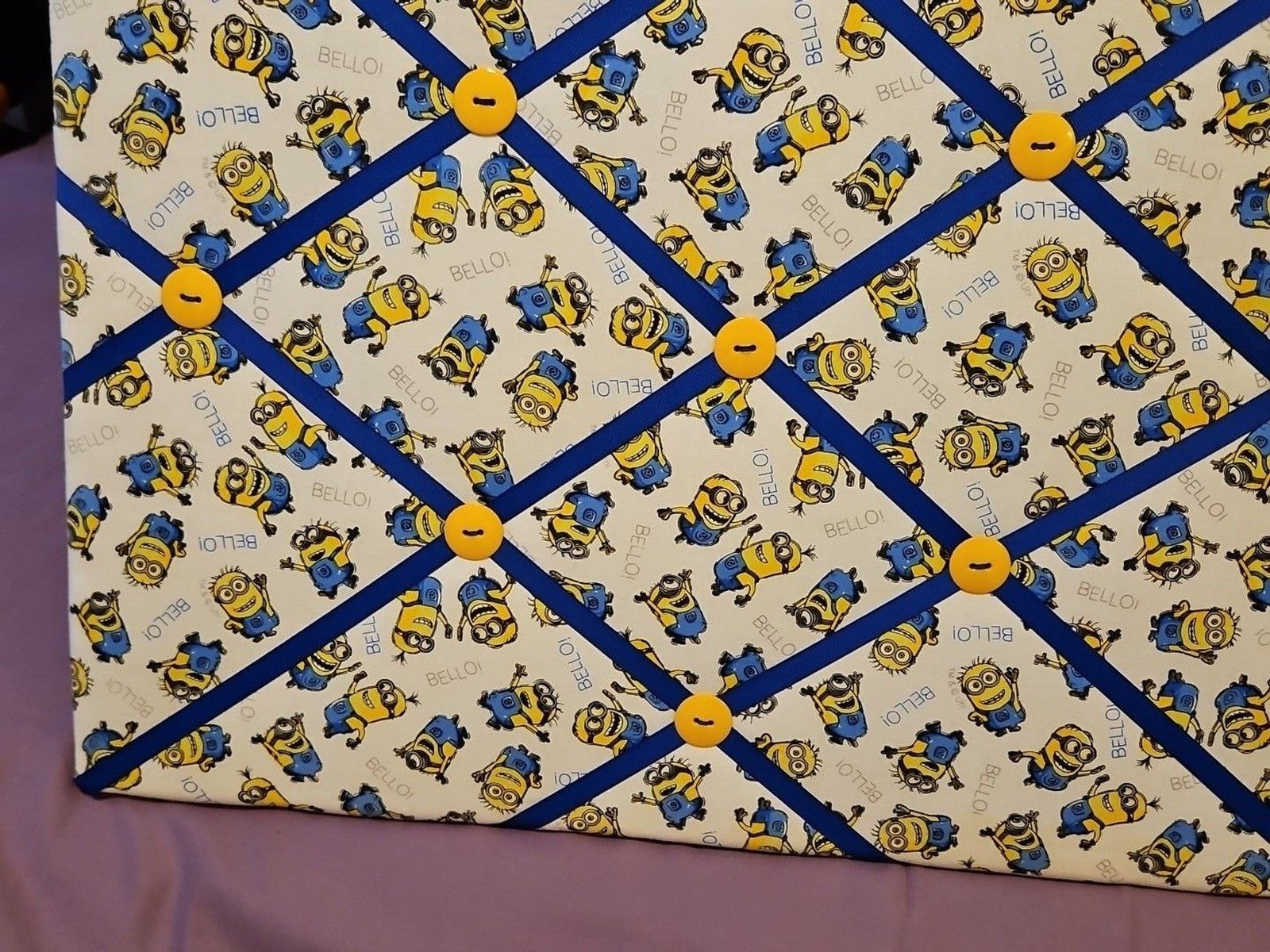 Minions Ribbon Memory Board For Photos, Cards, Mementos & More 20" x 16"