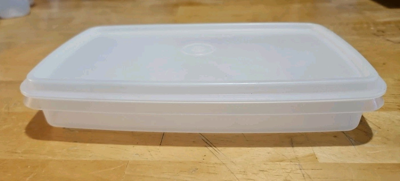 Vintage Tupperware Deli Meat Cheese Keeper Sheer 816 W/ Sheer Lid 817