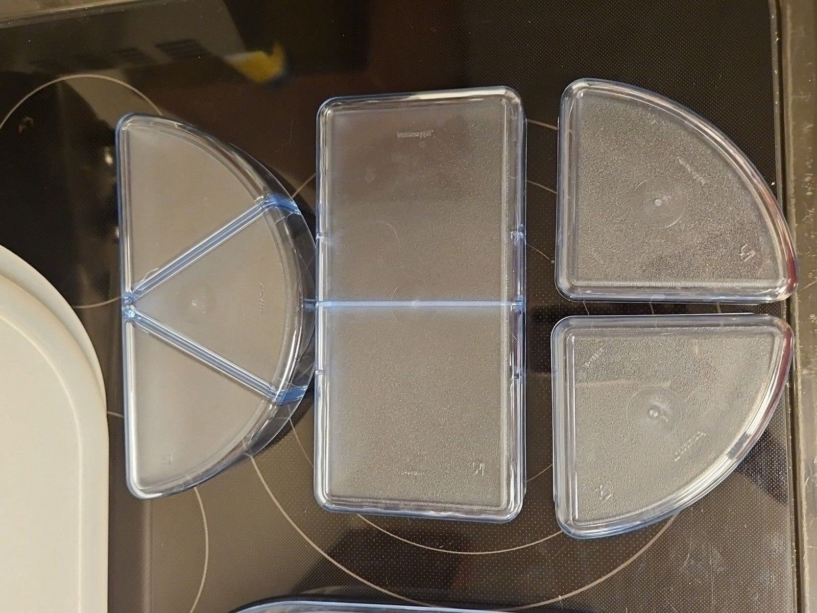 Vintage Tupperware Preludio Blue Acrylic Divided Serving Tray with Lid 2015A-1