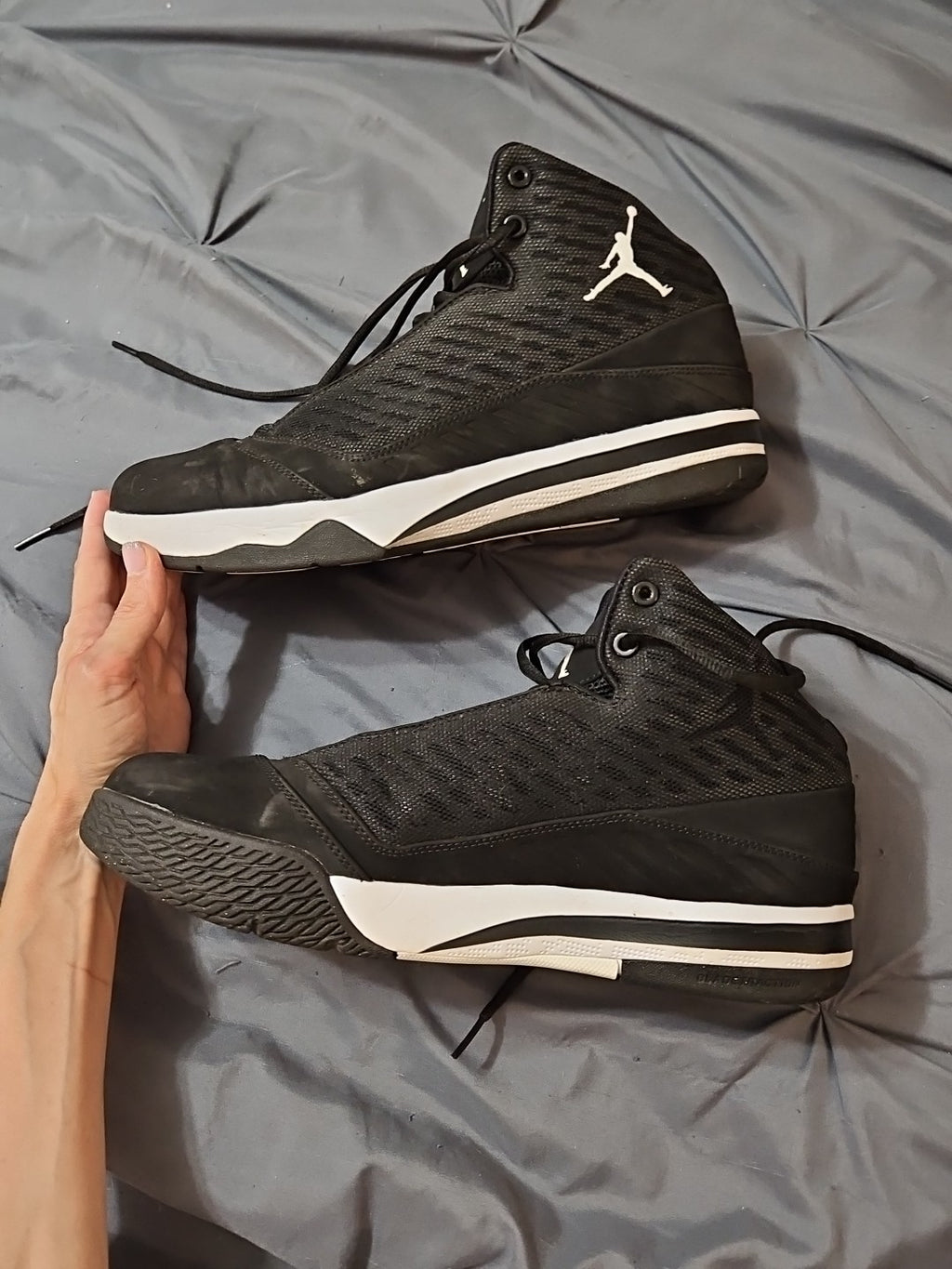 Jordan Nike Air Melo B`MO Mens Basketball Shoes Black Mens Sz 10.5