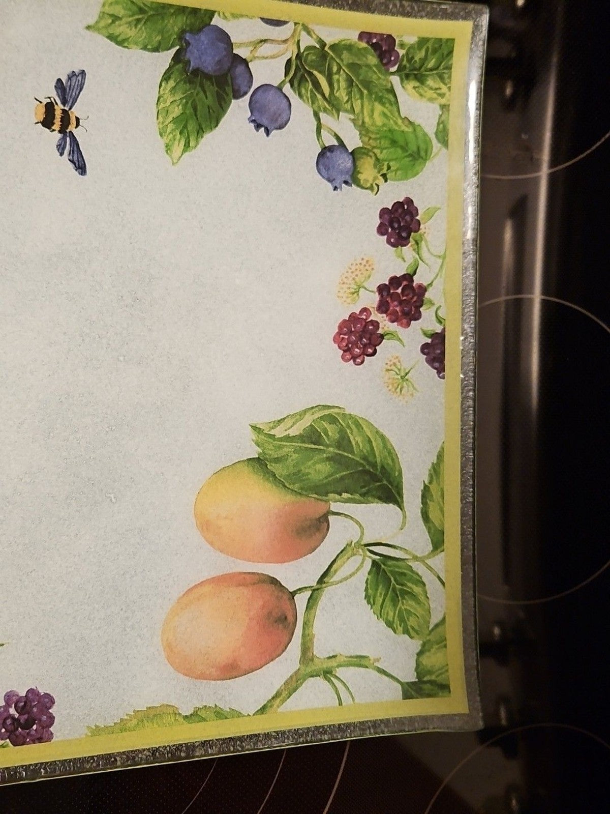 Gorham Fall Orchard Fused Art Glass 13.75" Square Serving Platter - Beautiful!