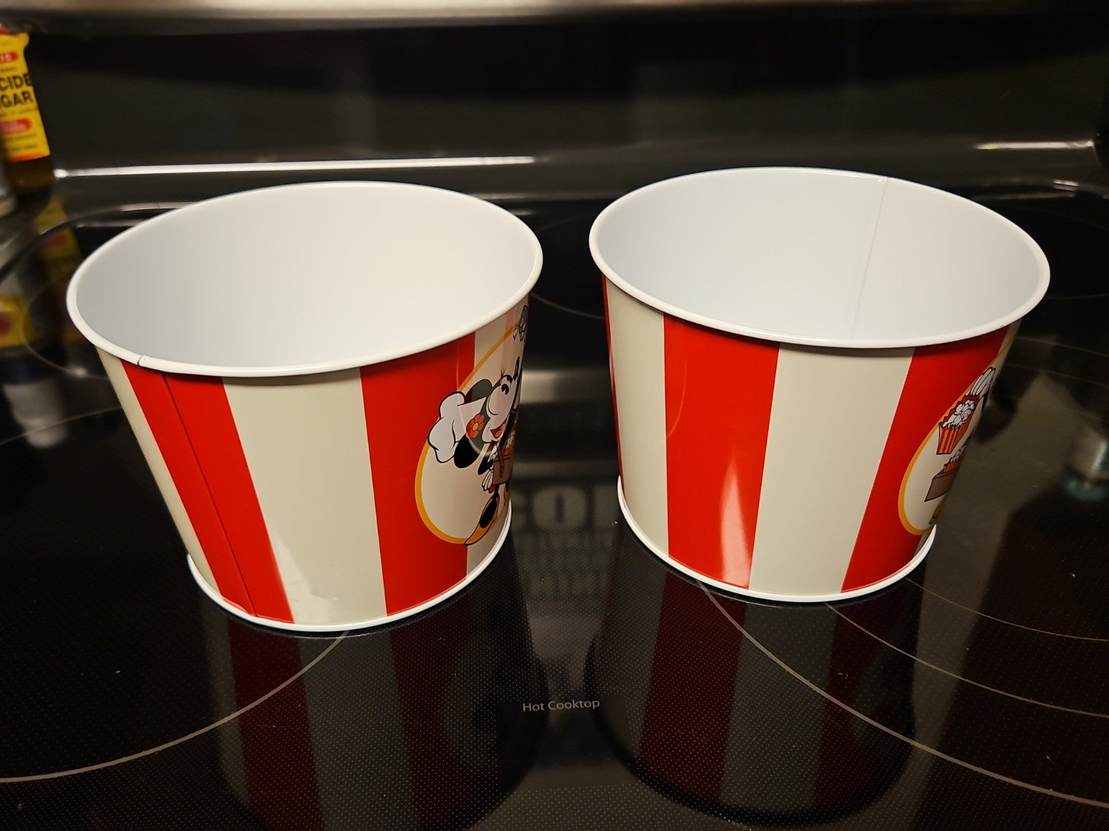 Disney Vintage Popcorn Buckets Set Of 5 New Mickey Metal