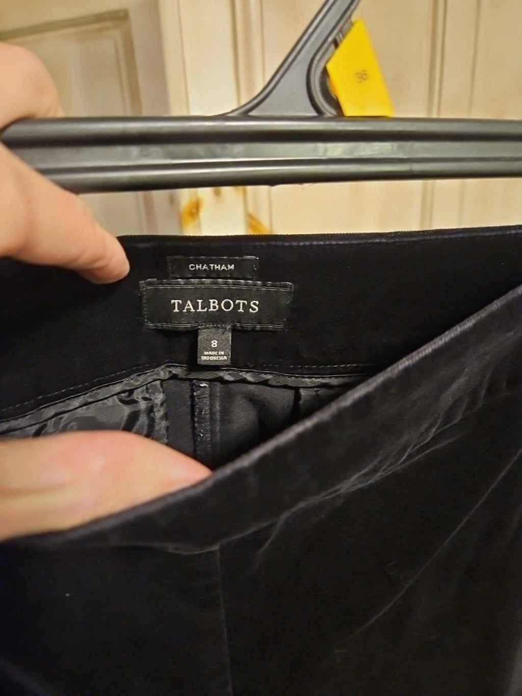 Talbots Black Velvet Chatham Womens Pants Size 8 Side Zip