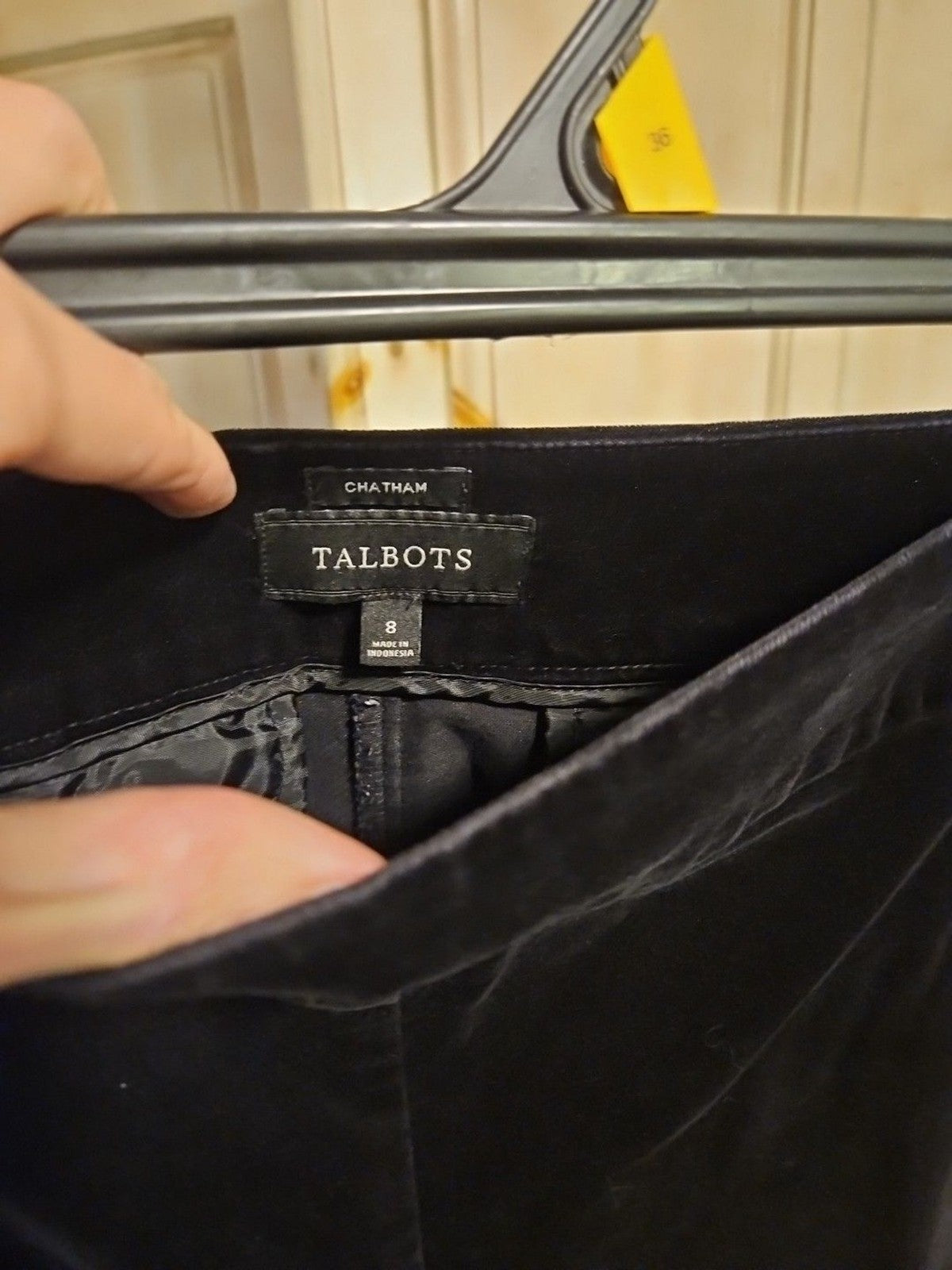 Talbots Black Velvet Chatham Womens Pants Size 8 Side Zip
