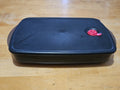 Tupperware Rock N Serve 3 Section Vent Microwave Black 3990A & Lid 3382A EUC