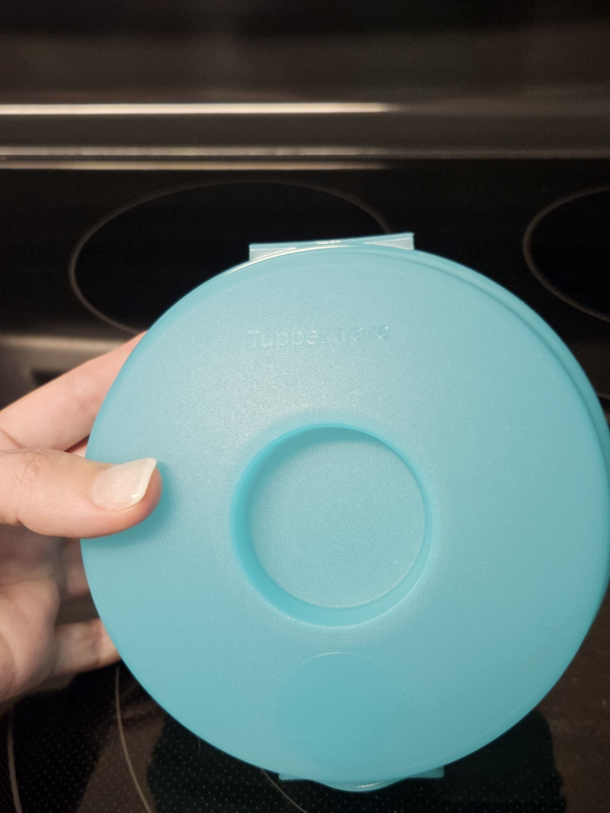 Tupperware Round Sandwich Bagel Keeper Teal No Insert 440A-1