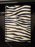 Sexy Chic Fuzzy Zebra Print Hardcover Journal Ruled Pink Lining 8.5" X 6"
