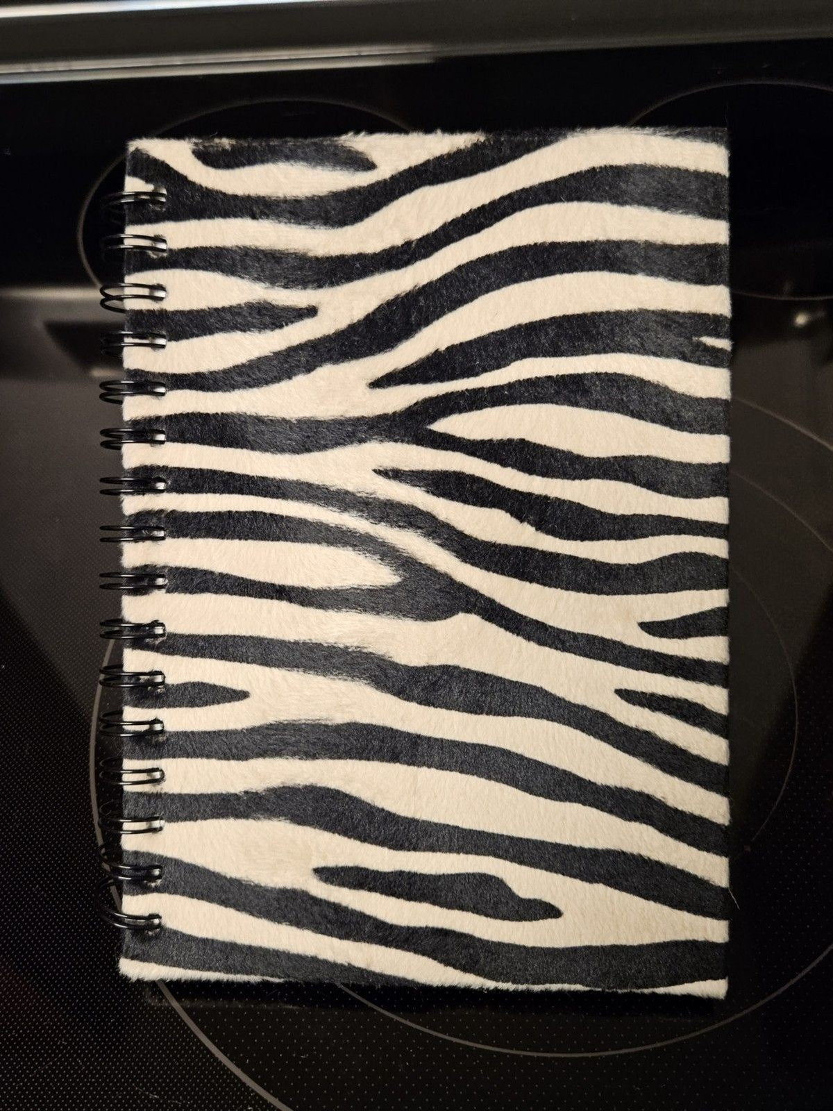 Sexy Chic Fuzzy Zebra Print Hardcover Journal Ruled Pink Lining 8.5" X 6"