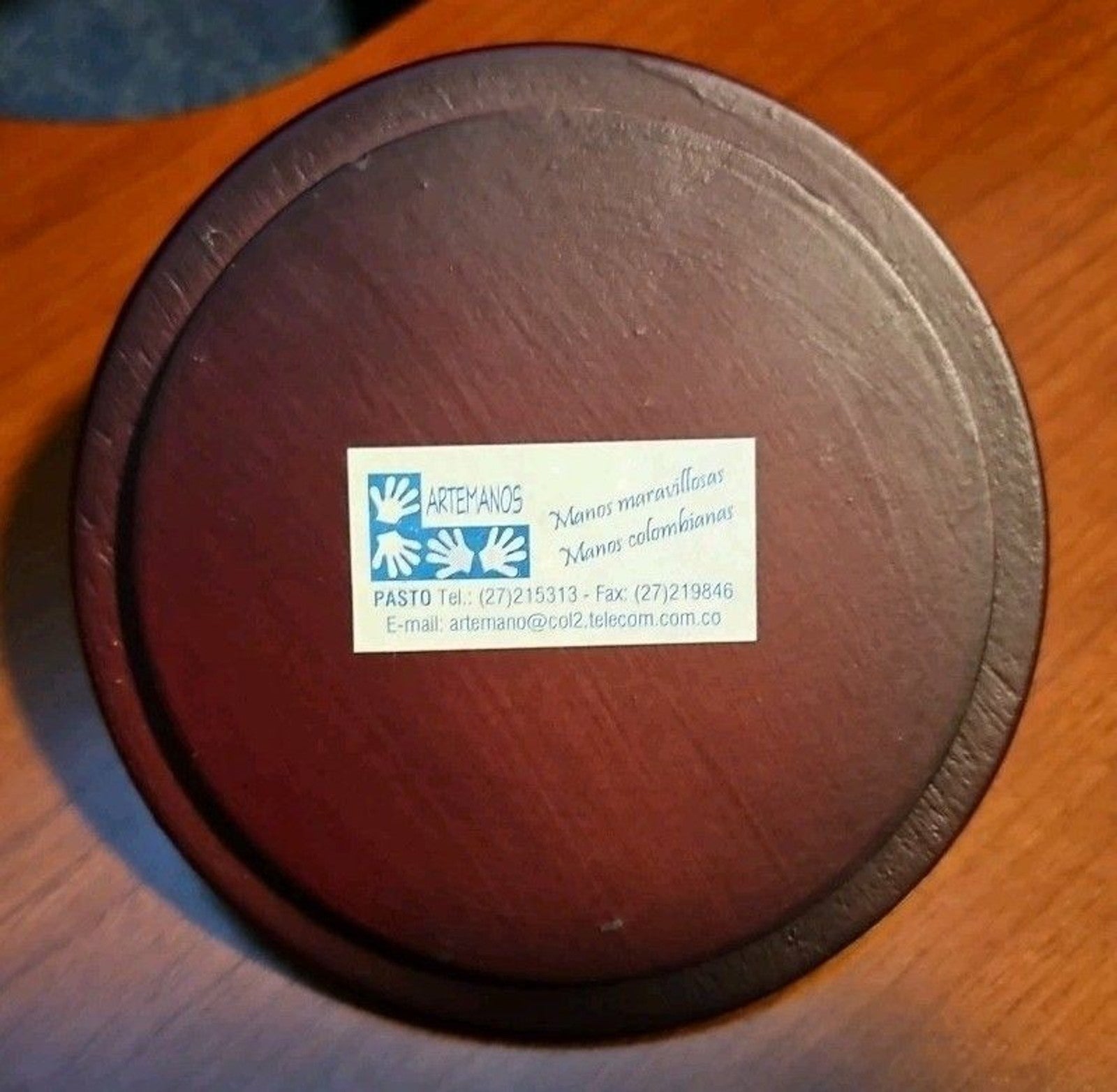 Handmade Straw Marquetry Wooden Trinket Bowl W/ Lid Village Scenery 6” Round