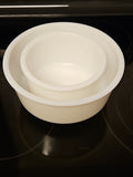 Set Of 2 Vintage Nesting Milk Glass Mixing Bowls Unmarked 9" & 6.5"