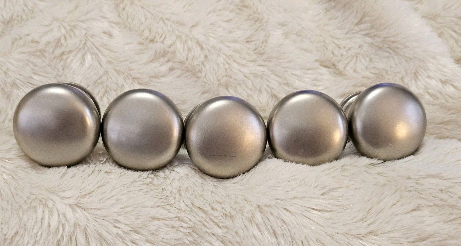 Set of 5 Liberty Brushed Nickel Cabinet Knobs Drawer Pulls 1.5" Diam.