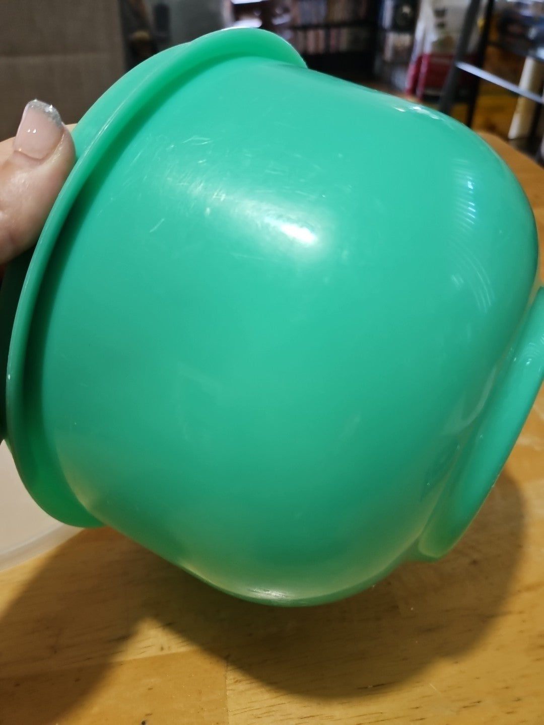 Vintage Tupperware Jadeite #1424 Crisp It Lettuce Keeper w/ Domed Lid - No Spike