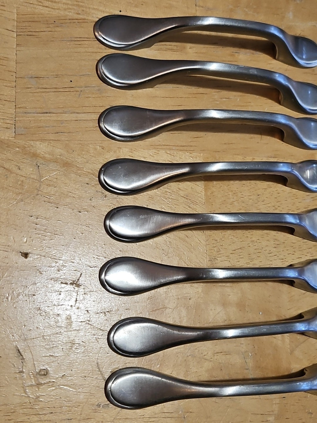 Set Of 8 - 3 Inch Center to Center Satin Nickel Cabinet Pulls 5" Long