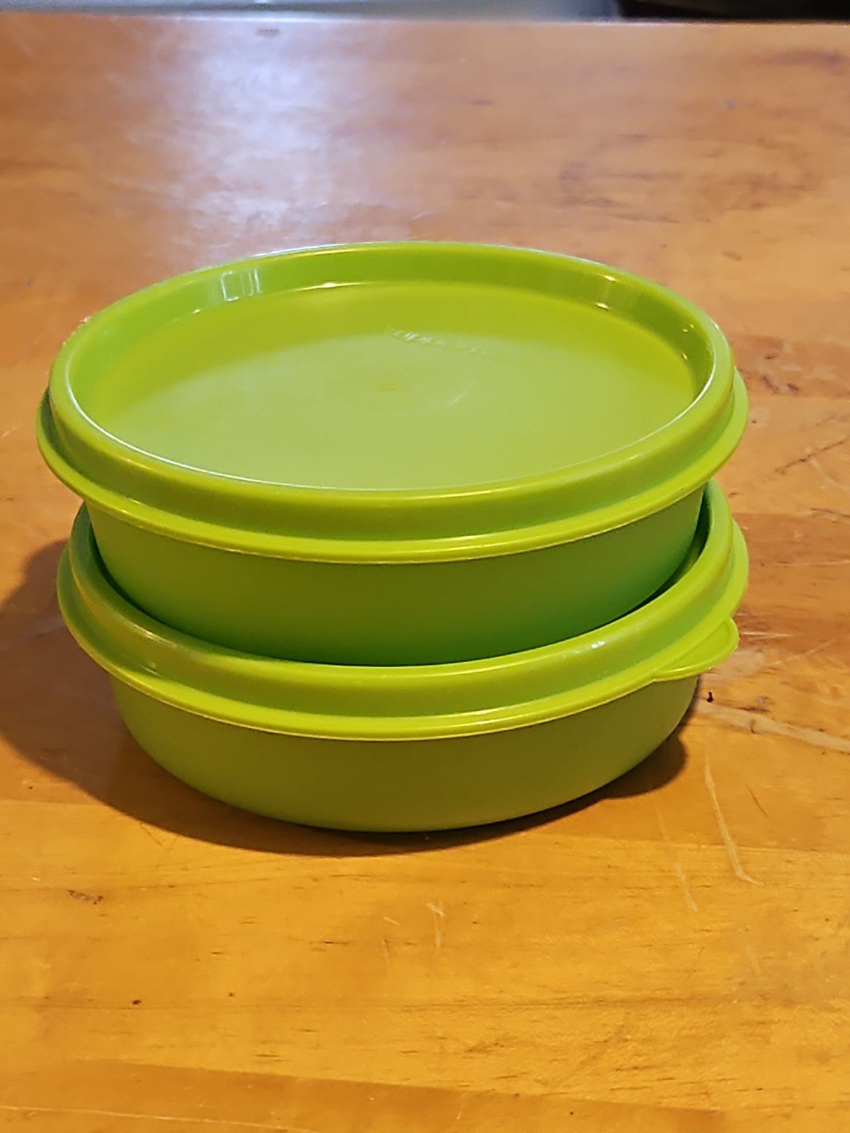 Set Of 2 Vintage Tupperware #1286 Little Wonders Bowls With Lids Green EUC
