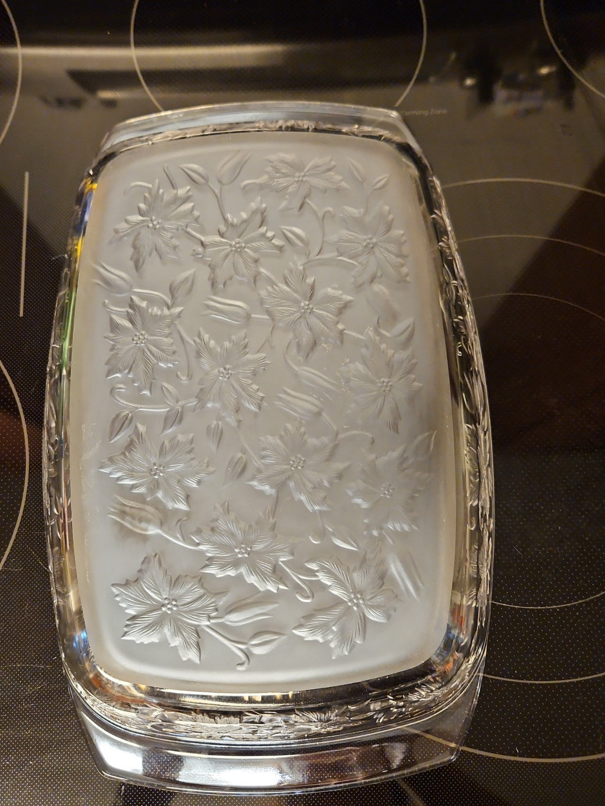 Vintage Princess House Fantasia Glass Casserole Baking Dish Poinsettia 13.5x8.5