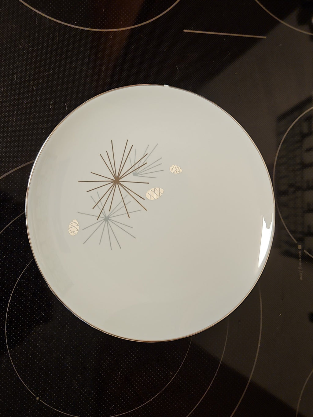 Vintage MCM Franciscan Silver Pine Bread & Butter Plate 6 3/8"
