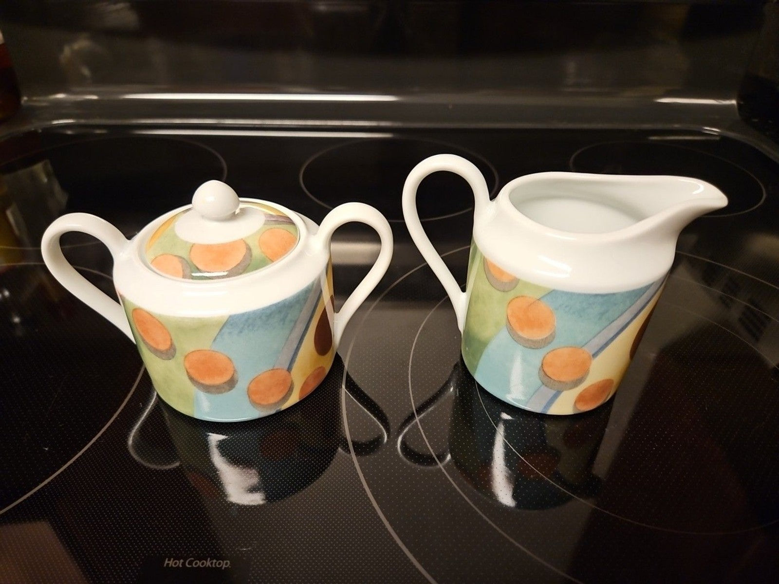 222 Fifth Fine China Europa Pattern Sugar and Creamer Set