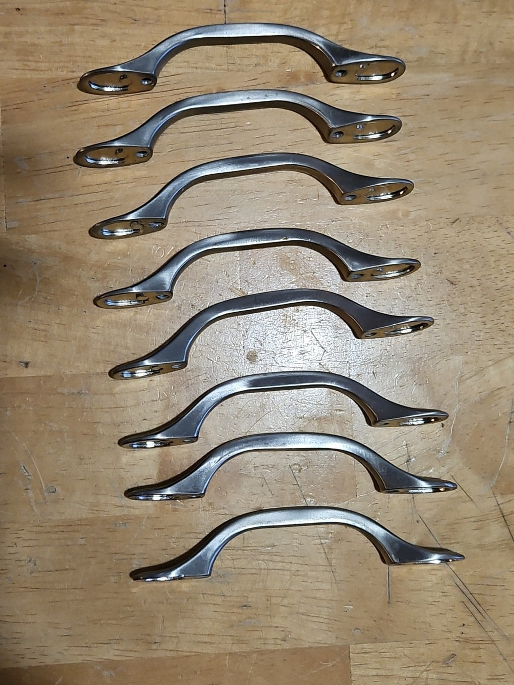 Set Of 8 - 3 Inch Center to Center Satin Nickel Cabinet Pulls 5" Long