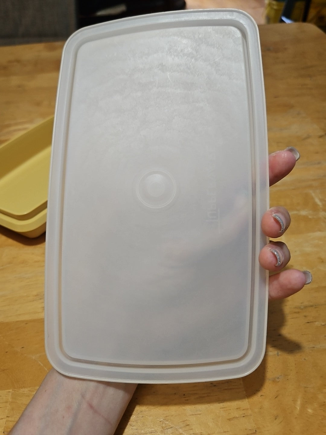 Vintage Tupperware Deli Meat Cheese Keeper Harvest Gold 816 W Sheer Lid 817 EUC