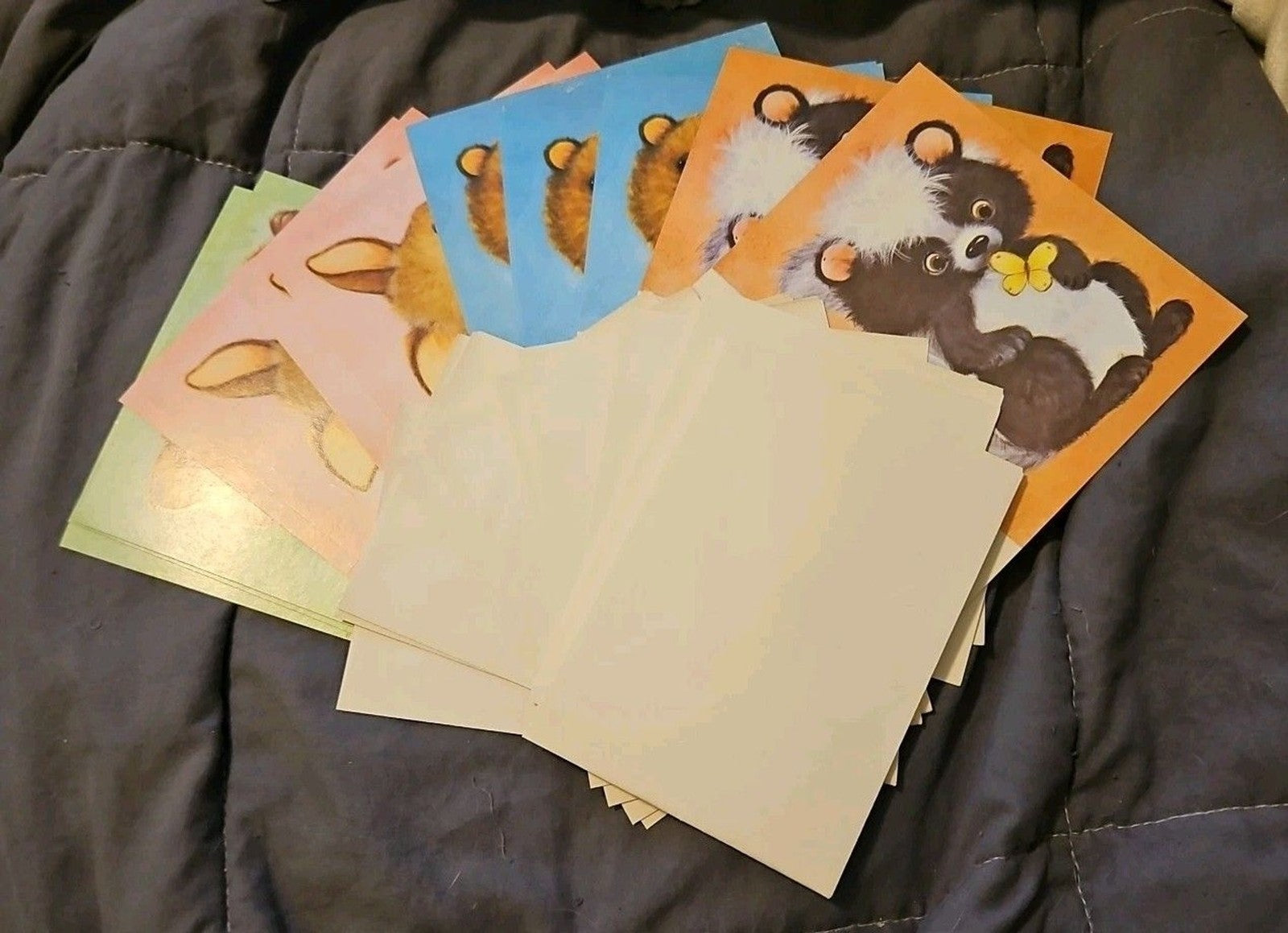 Vintage Olympicard Note Cards 4 Cute Animal Designs Lot Of 13 Cards New Unused