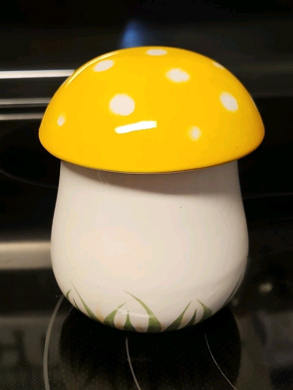 Vintage MCM Pride Creations Ceramic Mushroom Candle Holder 4" X 3" EUC W Sticker