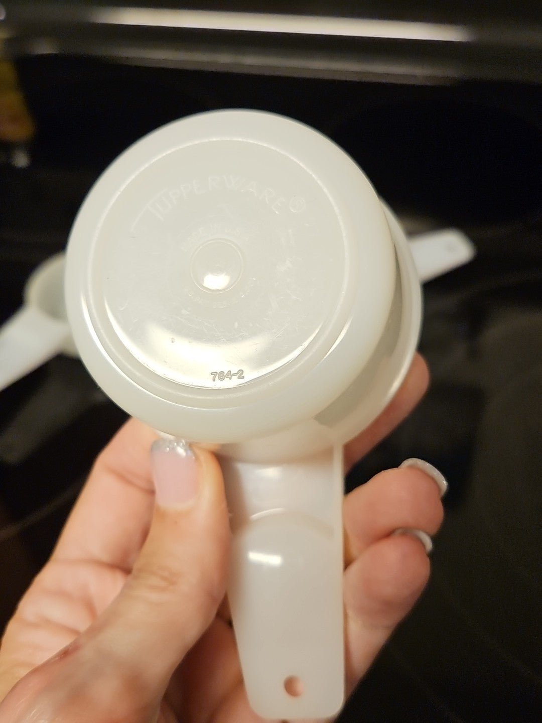 Vintage Tupperware Complete Set Of 6 Nesting Measuring Cups Sheer White EUC