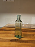 Antique 1890's Clear Blown Glass Home Oil Bottle Green Tint Sample Size 4.25"