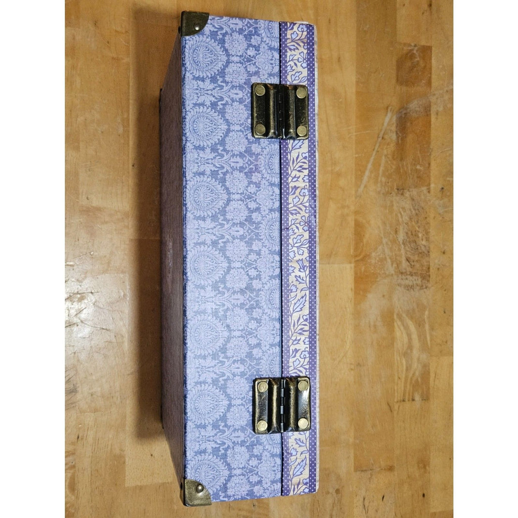 Rustic Shabby Chic Lavender "Home Sweet Home" Storage Trunk Box 15.5"x10"x4.5"