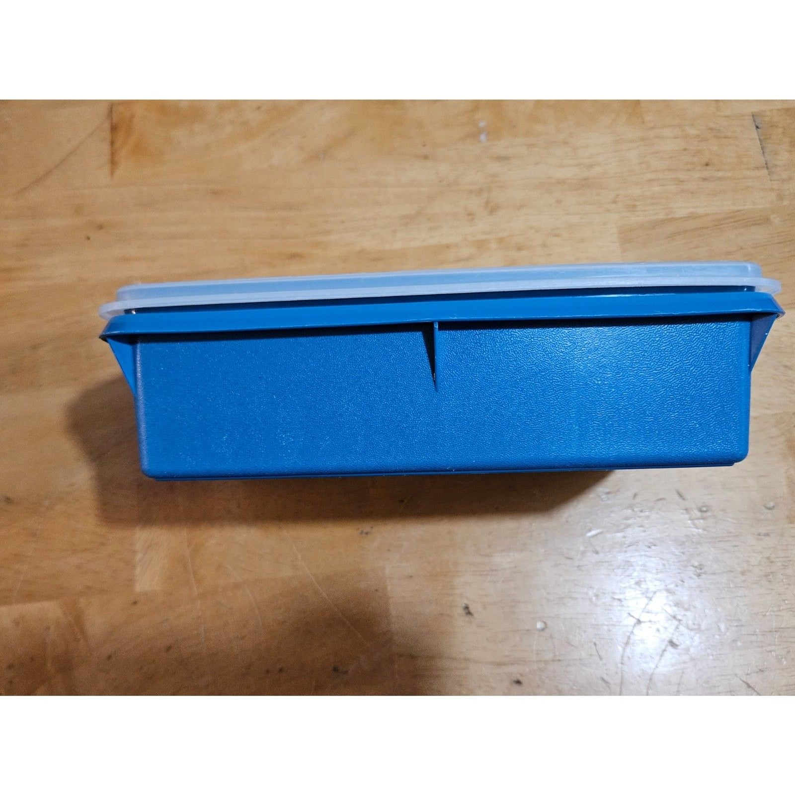 Tupperware Tuppercraft Stow N Go Teal Blue Divided Container w/Insert & Lid 767