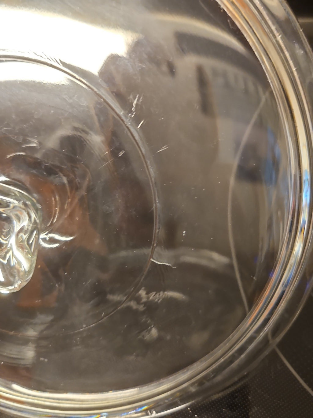 Vintage 8.75" Anchor Hocking Clear Glass Casserole Lid with Square Knob