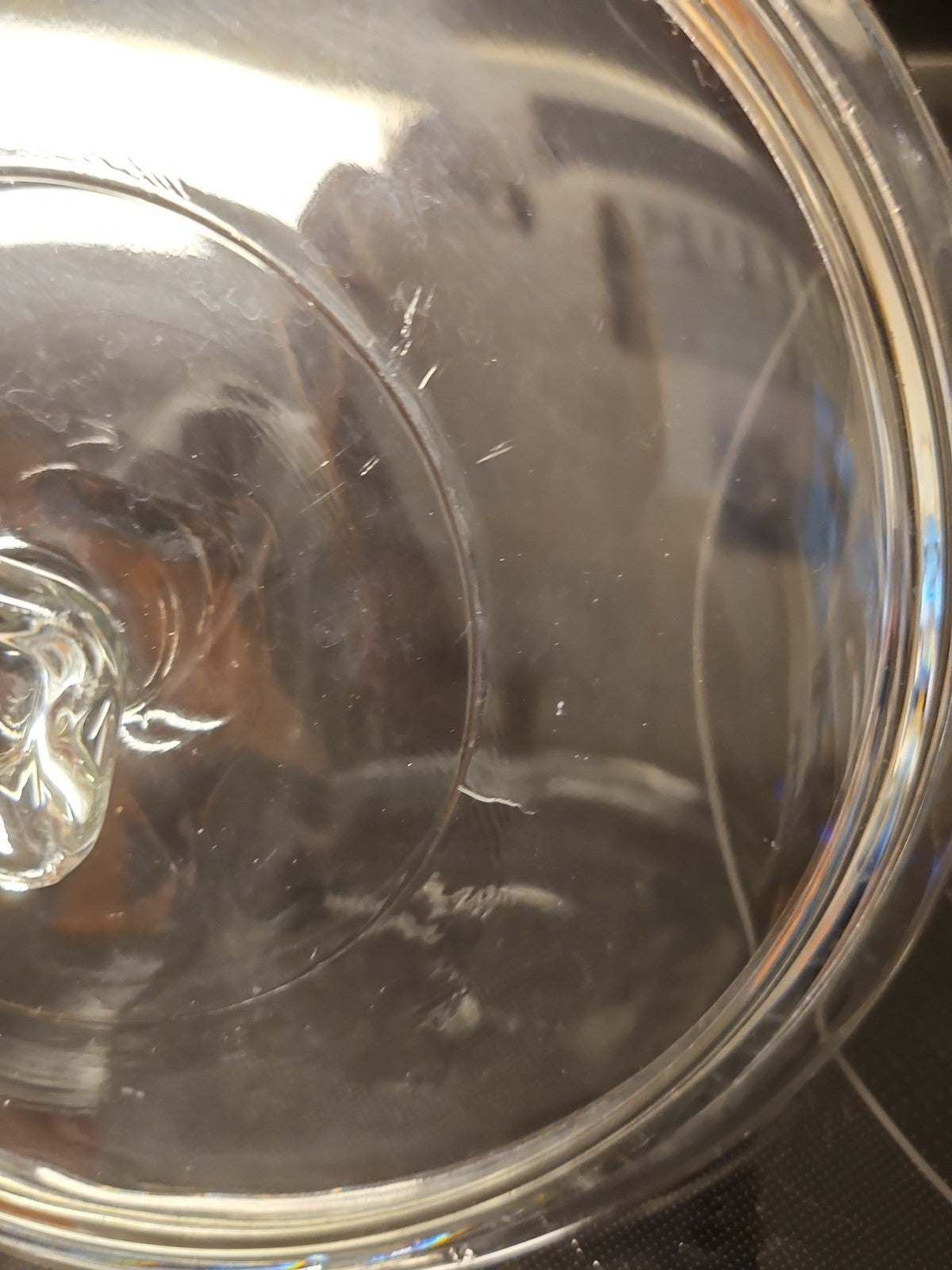Vintage 8.75" Anchor Hocking Clear Glass Casserole Lid with Square Knob
