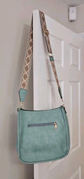 Jen & Co. Chloe Crossbody Shoulder Bag, Vegan Leather Teal Southwest Print Strap