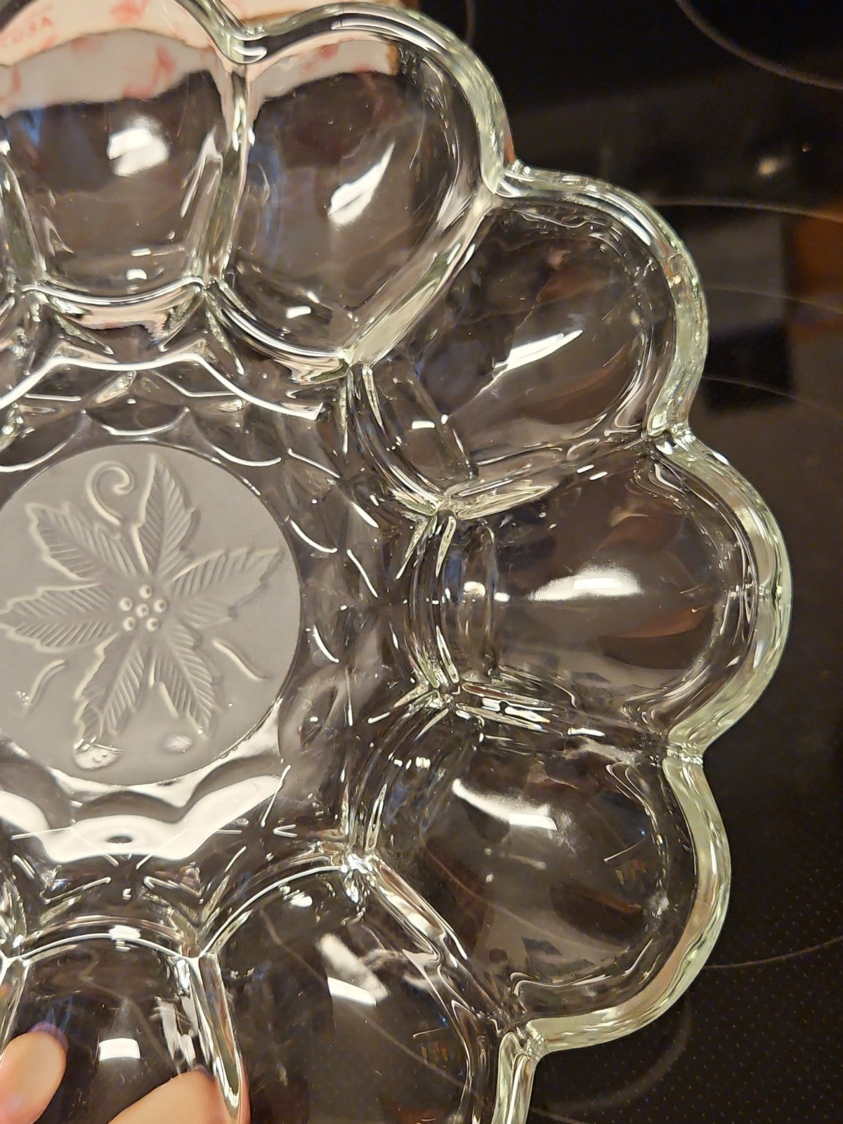 Princess House Fantasia Crystal Deviled Egg Serving Platter 10" #591 EUC In Box
