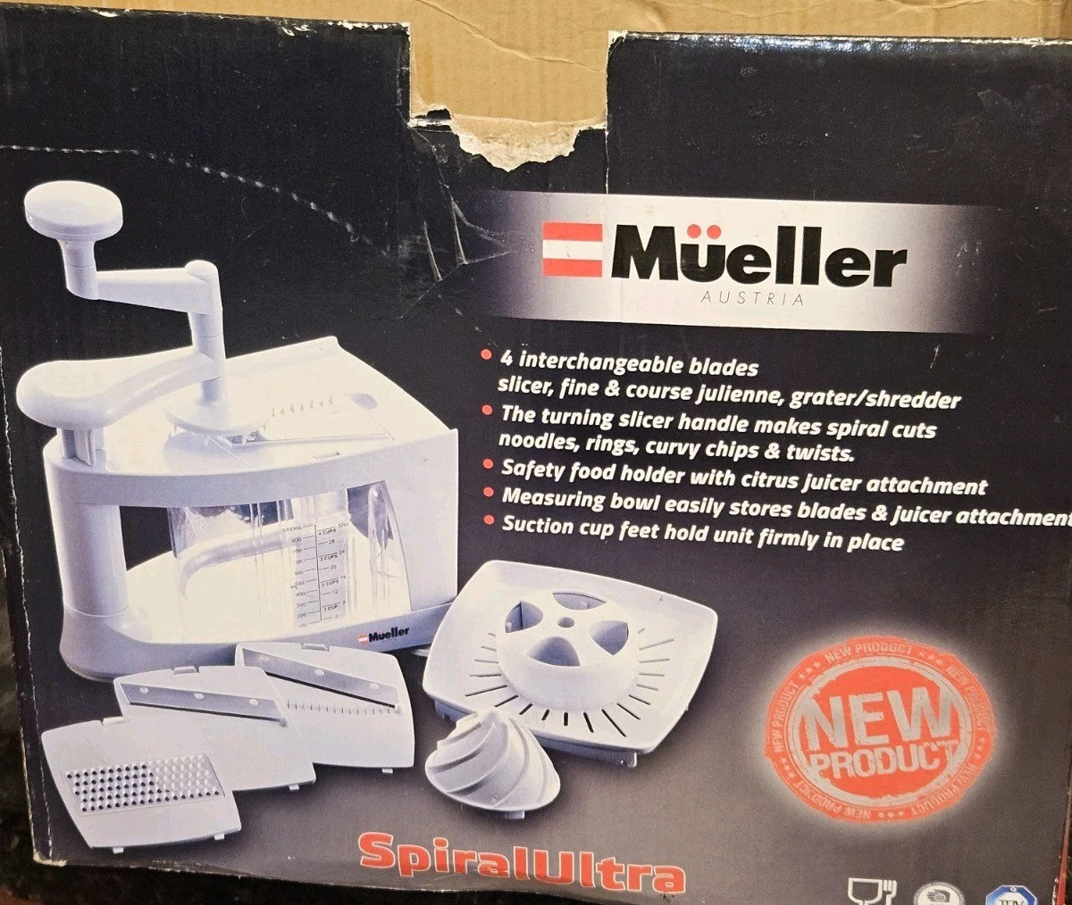New Open Box Mueller Spiral Ultra Multi-Function Spiralizer Slicer Citrus Juicer