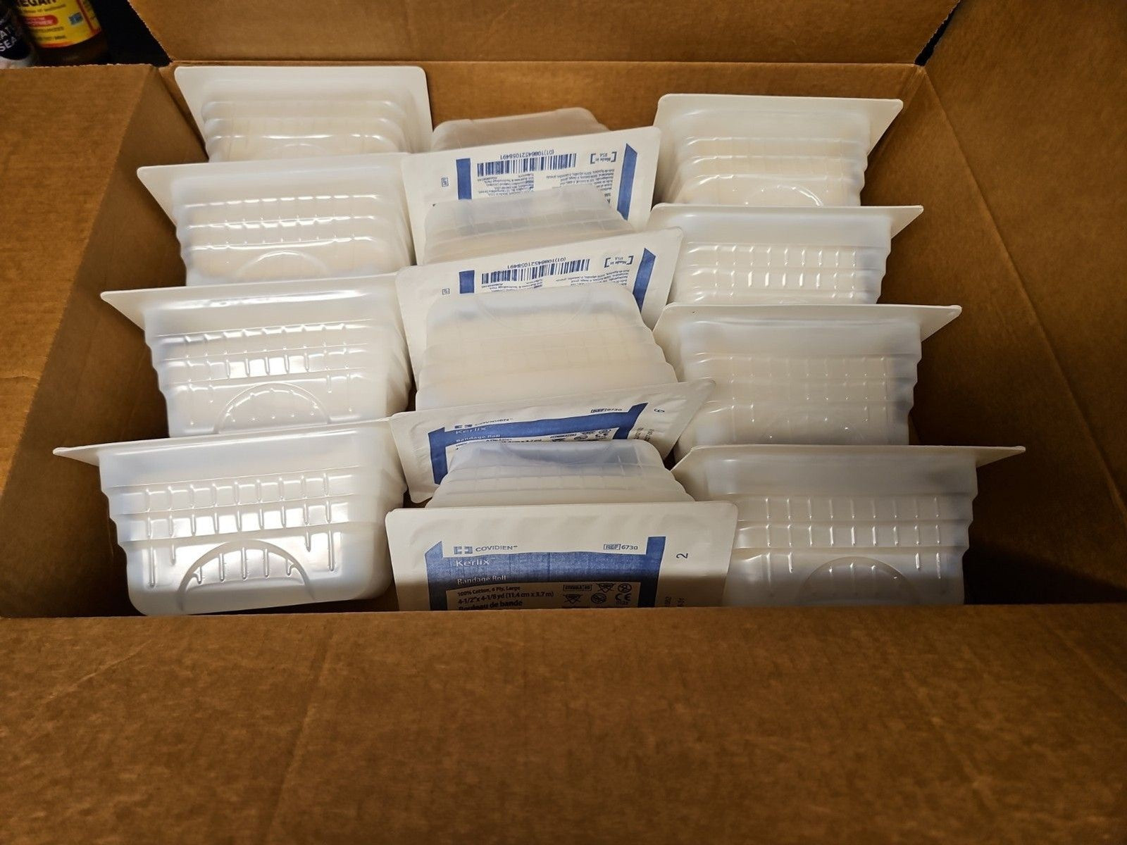 Case Of 12 Covidien Kerlix Bandage Roll 4.5" X 4 1/8 Yd 100% Cotton Gauze New