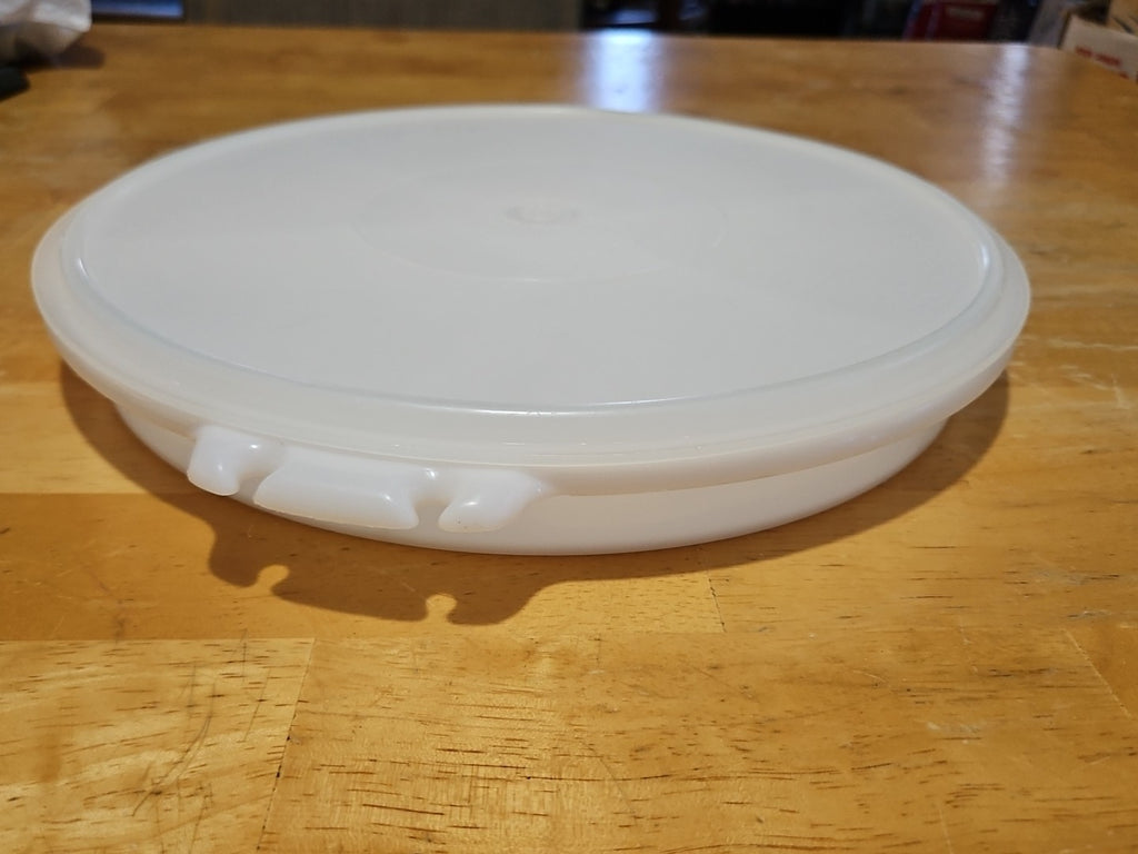 Vintage Tupperware #405 White Divided Tray W/ Sheer Lid 224 - No Handle