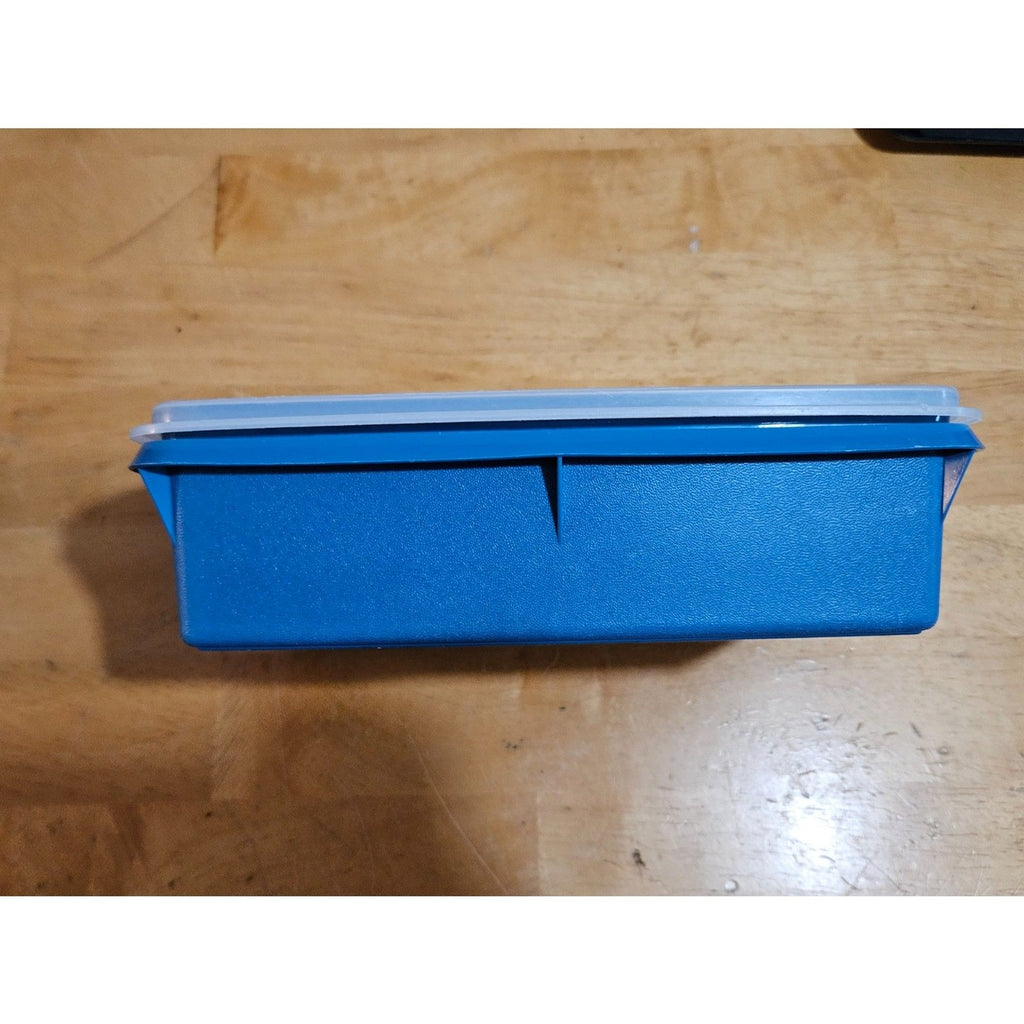 Tupperware Tuppercraft Stow N Go Teal Blue Divided Container w/Insert & Lid 767