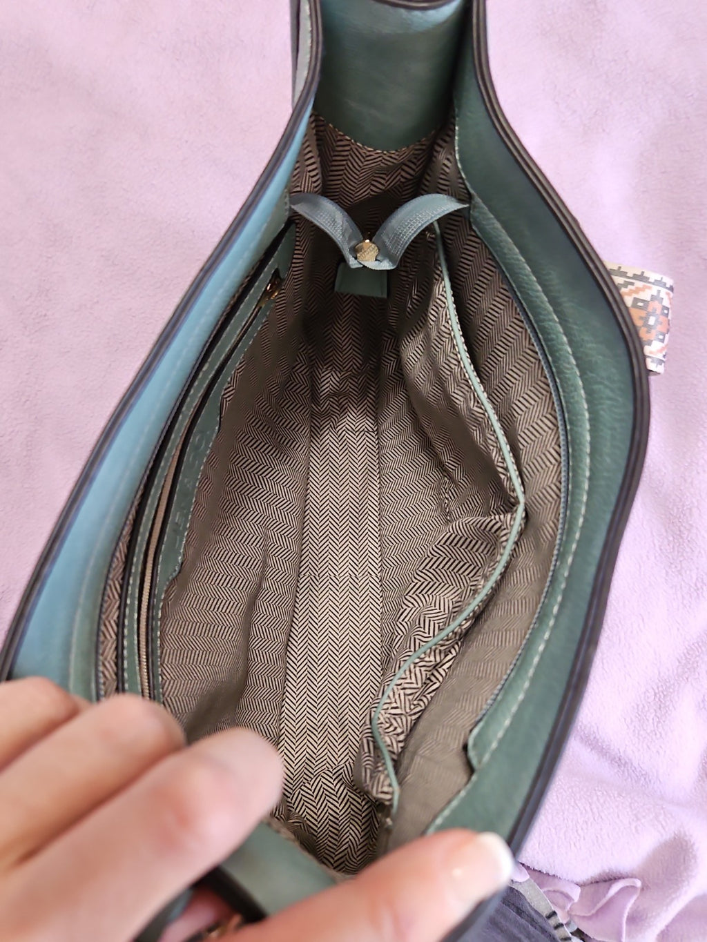 Jen & Co. Chloe Crossbody Shoulder Bag, Vegan Leather Teal Southwest Print Strap