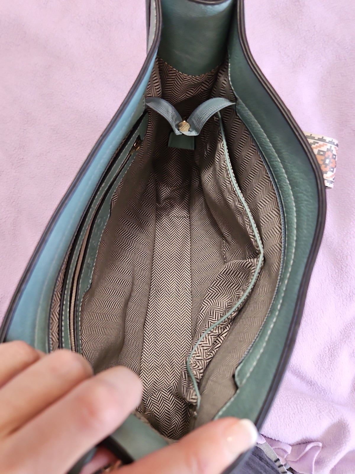 Jen & Co. Chloe Crossbody Shoulder Bag, Vegan Leather Teal Southwest Print Strap