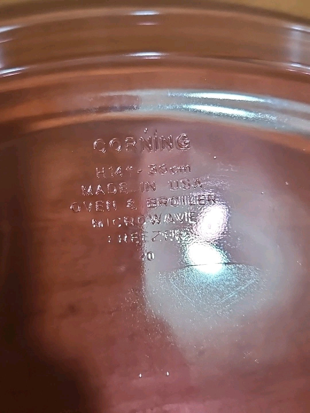 Vintage CorningWare Vision 14" Cranberry Glass Serving Platter EUC