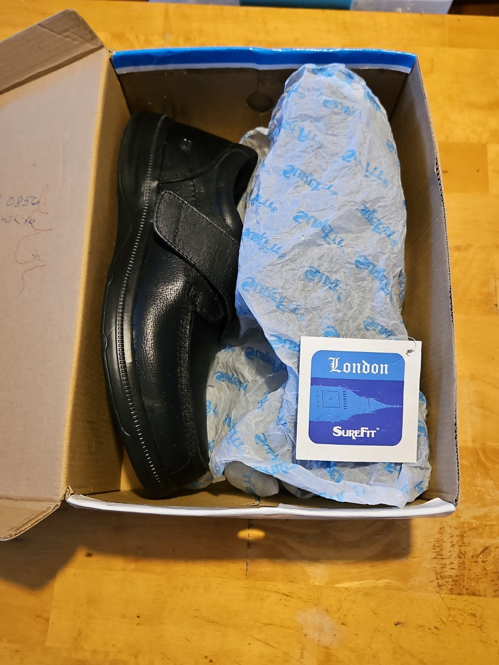 SureFit London Hook & Loop Moc Toe Shoes Soft Leather Black Men’s 12W EUC