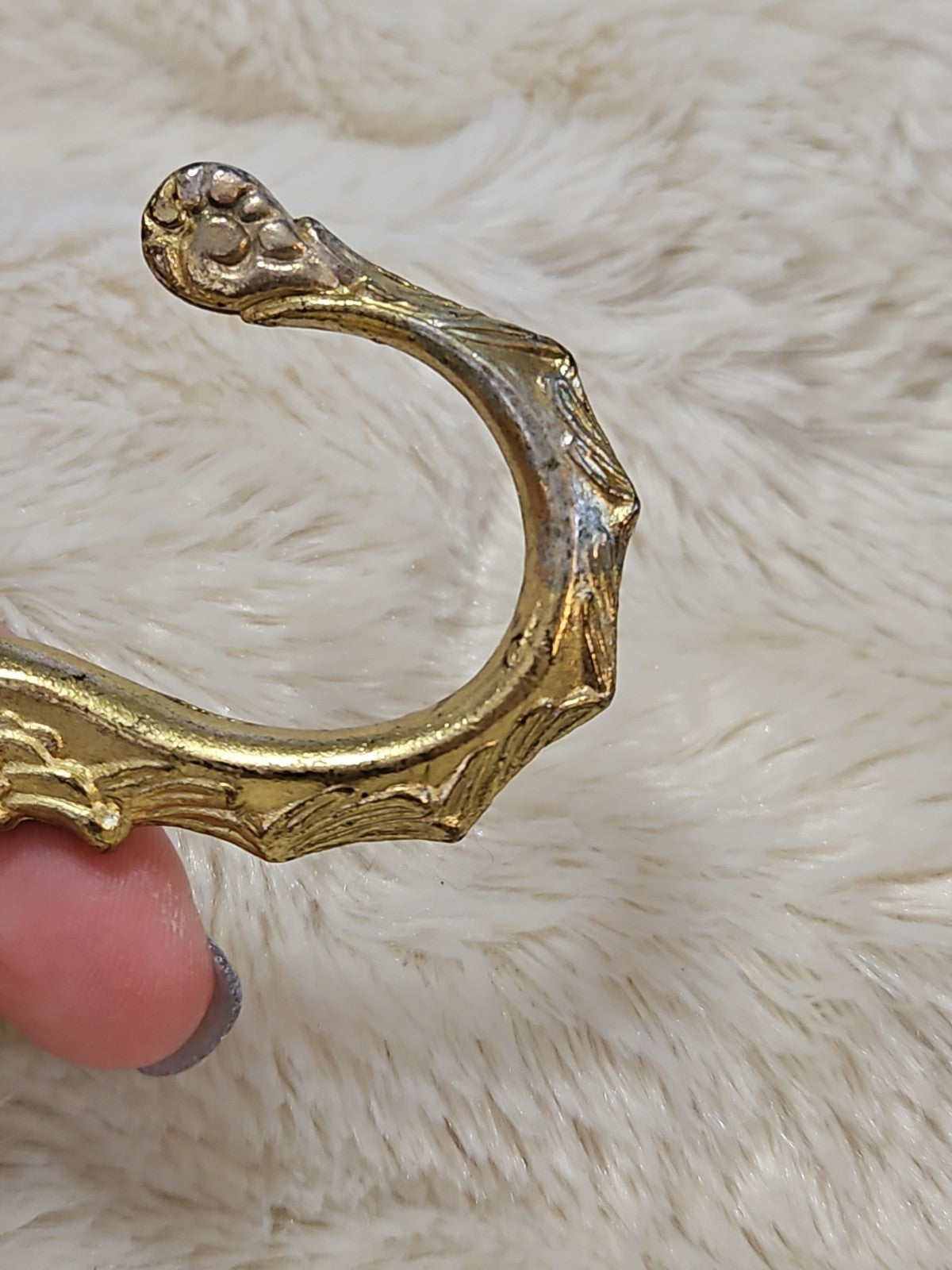 Vintage Brass Tone Wall Mounted Curtain Tie Back Hook Taiwan CSC #1