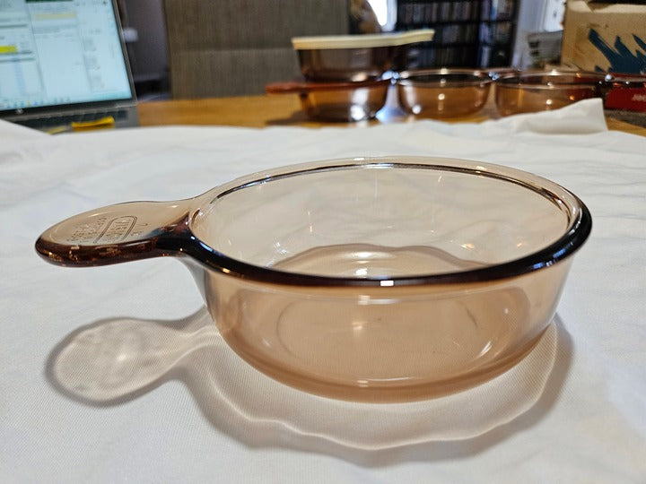 CorningWare Vision Amber Heat N Serve Grab It Bowl V-150-B No Lid