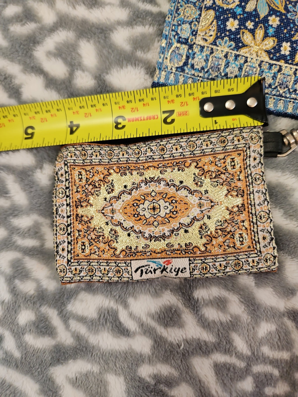 Set Of 3 Turkish Tapestry Carpet Style Zippered Clutch Coin Purses NWOT 2 Sizes