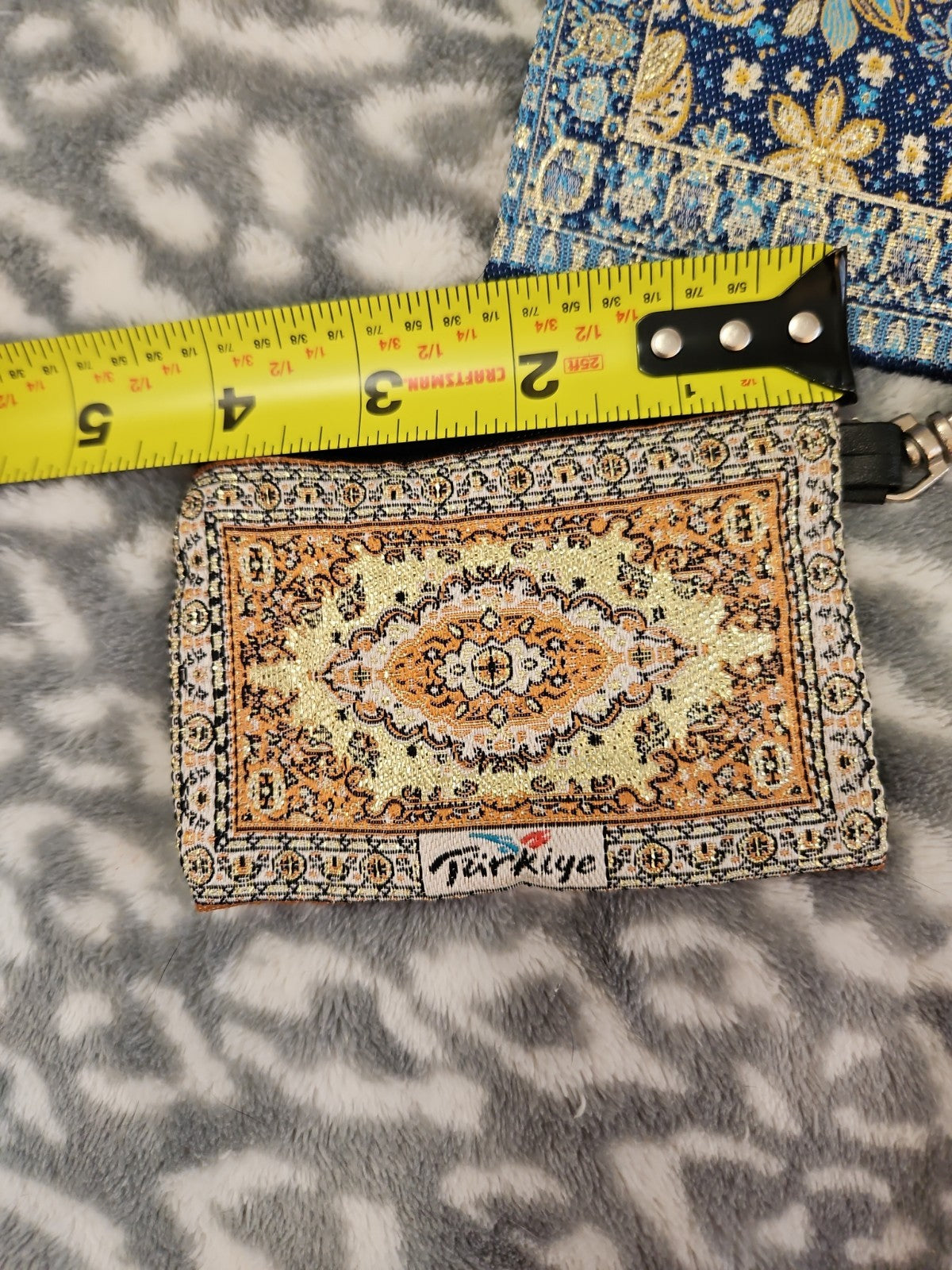 Set Of 3 Turkish Tapestry Carpet Style Zippered Clutch Coin Purses NWOT 2 Sizes