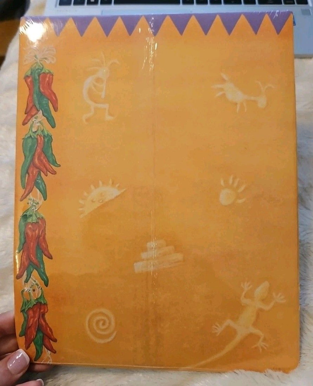 Vintage NIP Geopaper Southwest Stationery 25 Sheets Tribal Chili Peppers 8.5 x 11